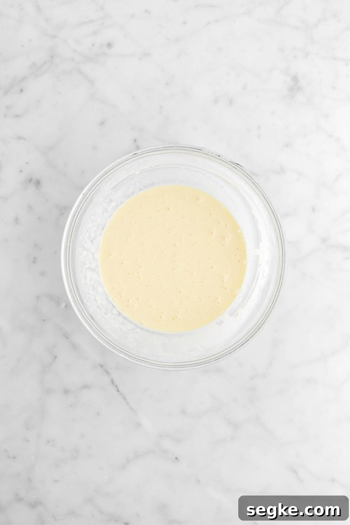 cream mixture in glass bowl.