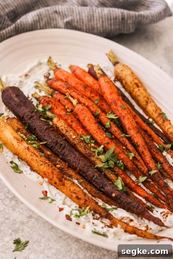 cooked carrots on a serving platter 