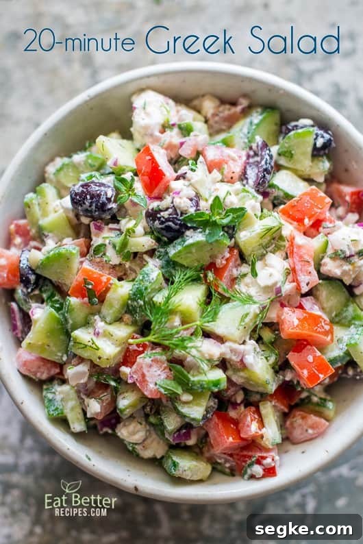 20-minute Greek Salad Recipe in a bowl