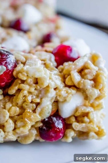 Cranberry Brown Butter Rice Krispie Treats