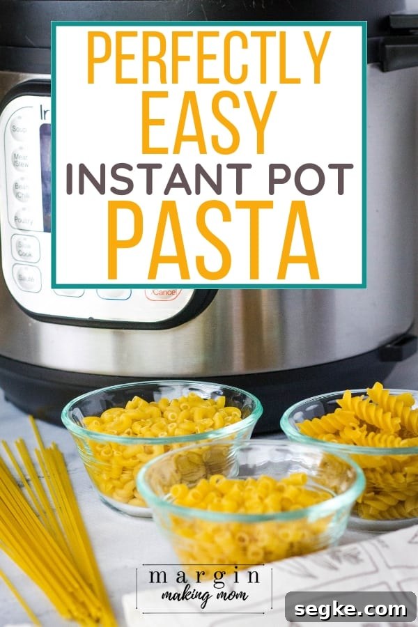 Instant Pot Pasta Recipe: Perfect Al Dente Every Time 2 Instant Pot pressure cooker with three small glass bowls of dried pasta