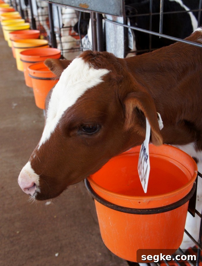 How Milk Is Made: From Cows to Cartons 9 A close up of a calf at Kerr Dairy Farm in Arizona