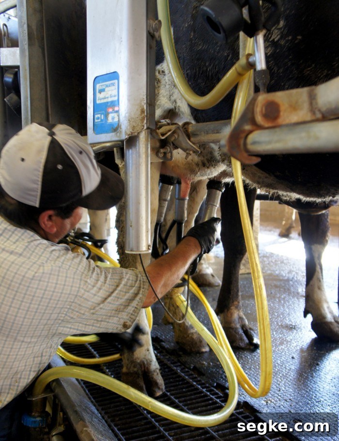 How Milk Is Made: From Cows to Cartons 4 Cows being milked at Kerry Dairy in AZ