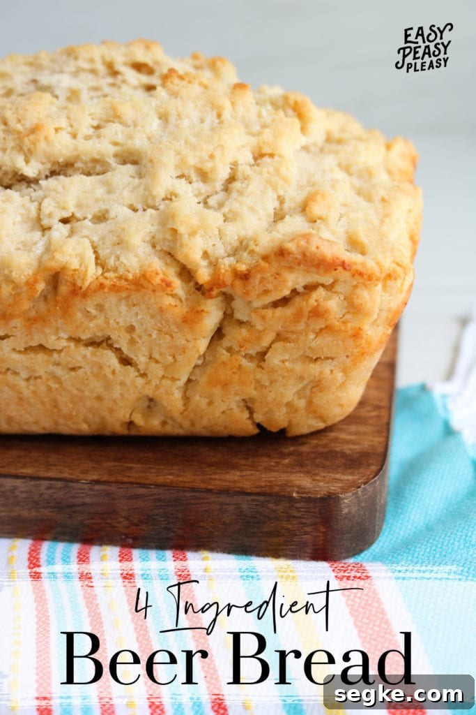Rustic Beer Bread uses only 4 ingredients and you don't need yeast.
