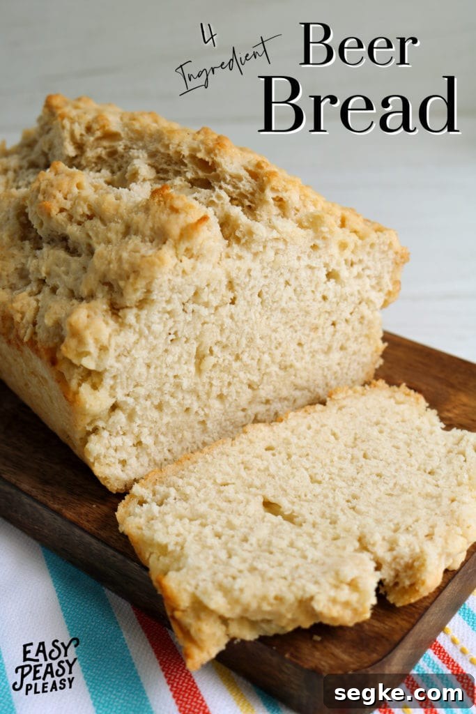 Yeast Free Beer Bread using only 4 ingredients.