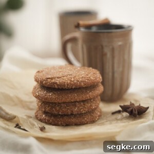 Molasses cookies in a stack