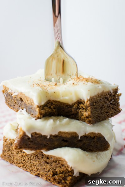 Gingerbread Cookie Bars with Eggnog Frosting