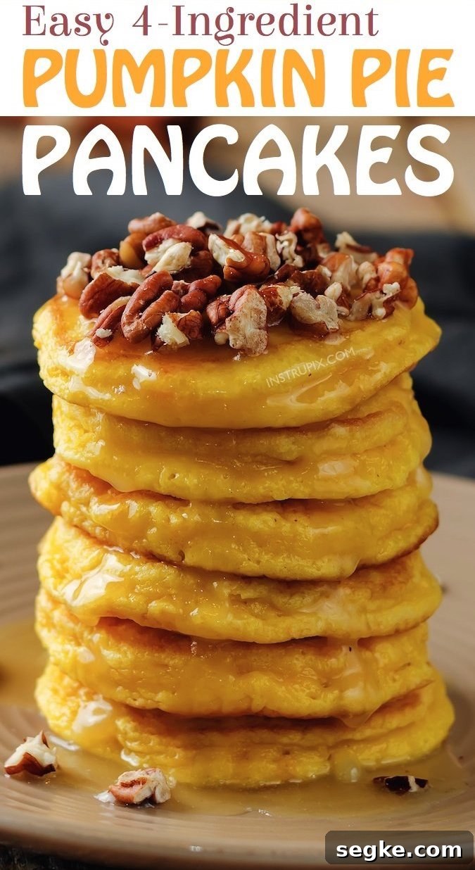 Fluffy Pumpkin Pie Pancakes Recipe 2 Quick and easy pumpkin pancakes recipe made with bisquick! This simple fall recipe is a family favorite. It's made with just a handful of simple ingredients.