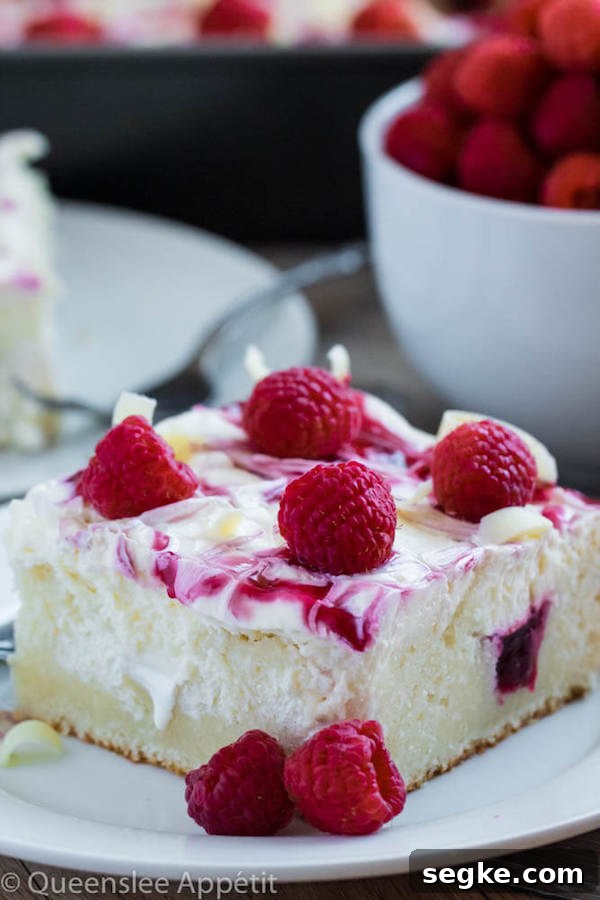 White Chocolate Raspberry Poke Cake