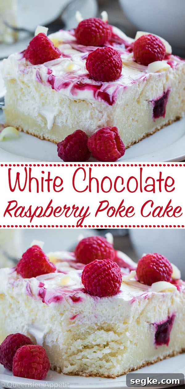 White Chocolate Raspberry Poke Cake