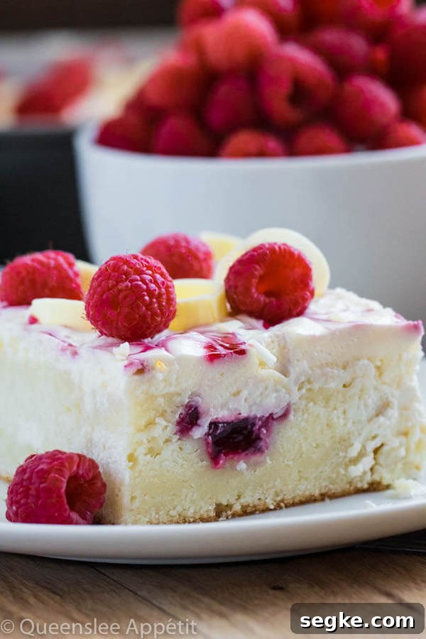 White Chocolate Raspberry Poke Cake