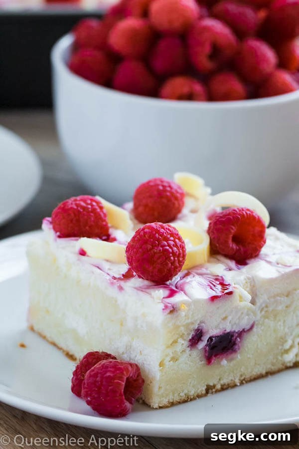 White Chocolate Raspberry Poke Cake