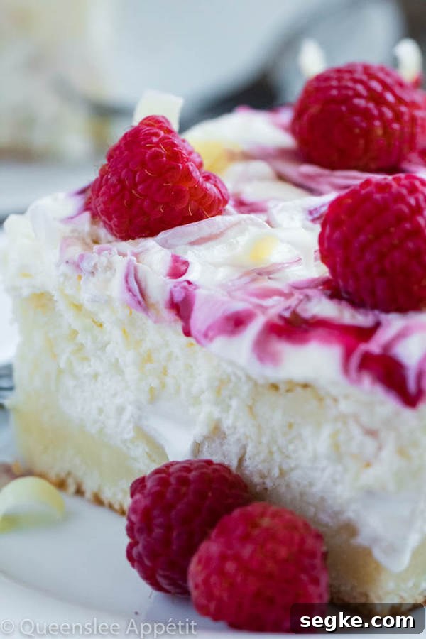 White Chocolate Raspberry Poke Cake