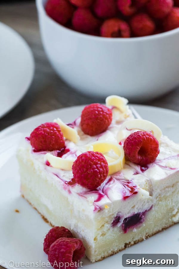 White Chocolate Raspberry Poke Cake