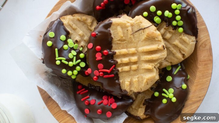 Chocolate Dipped Peanut Butter Cookies