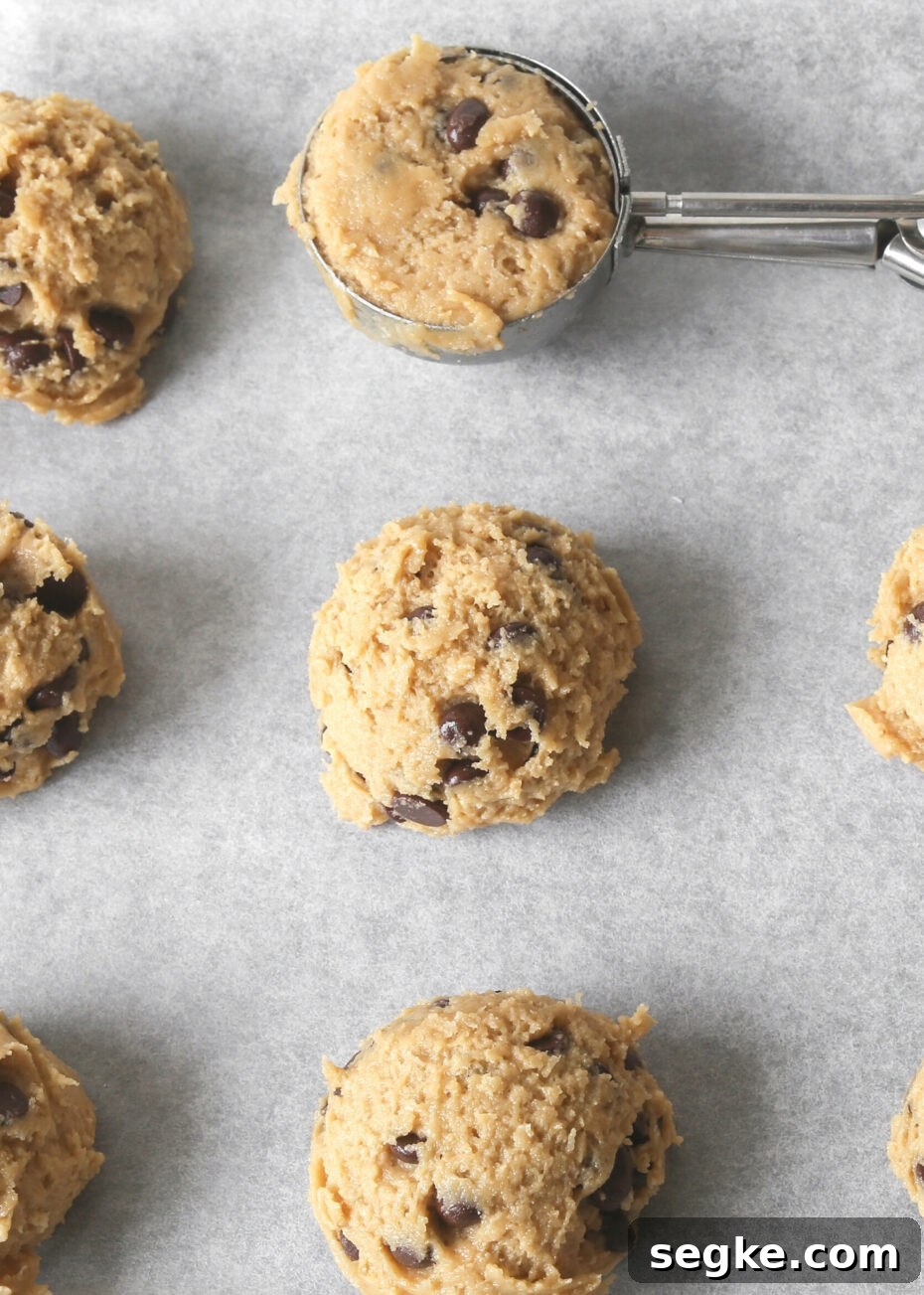 Joy Cookies, cookie dough on baking sheet