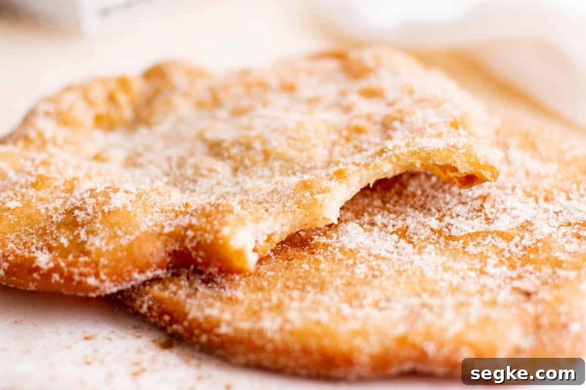 a bitten elephant ear pastry on top of another pastry.