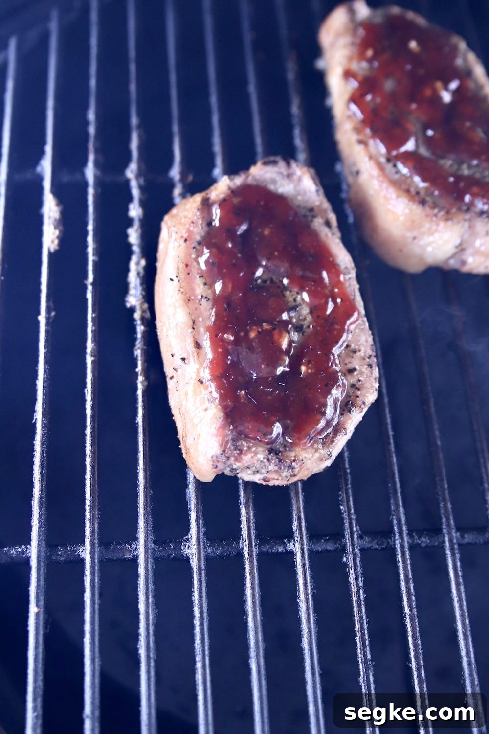 Grilling Pork Chops with bbq sauce