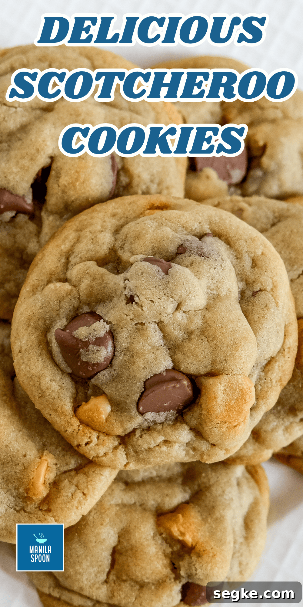 A fun twist on the classic! These cookies are perfectly sweet, chewy, and indulgent, packed with butterscotch, peanut butter, and milk chocolate chips. Every bite is pure cookie bliss — easy to make and impossible to resist! Image pin.