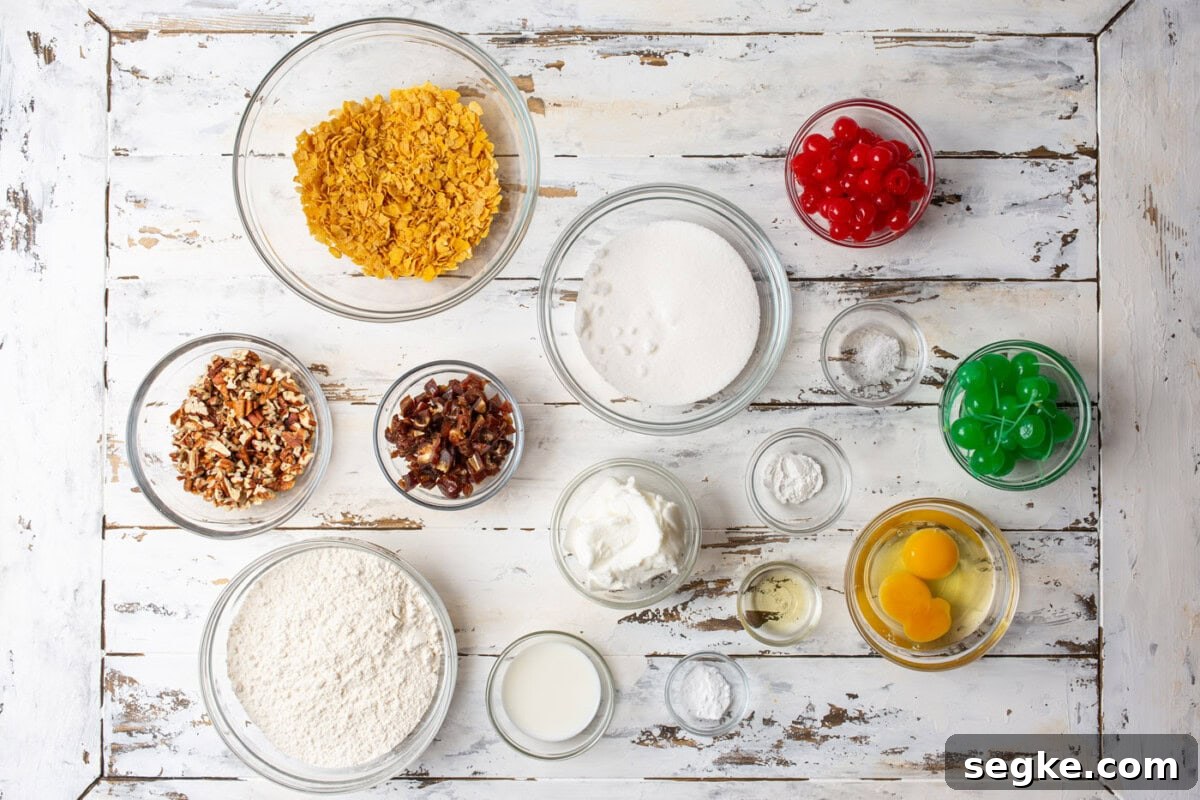 ingredients for Cherry Wink Cookies