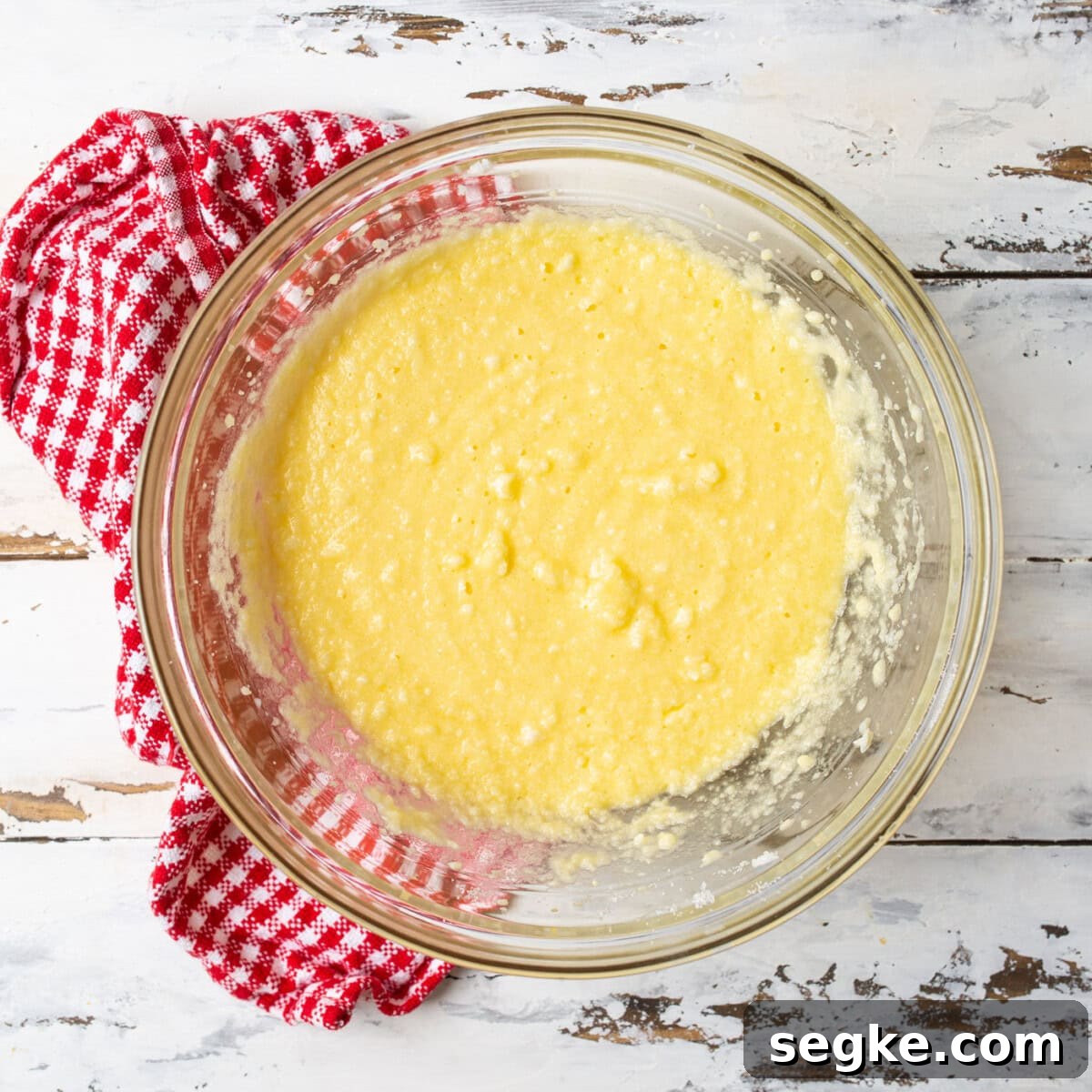 milk, vanilla, eggs, and shortening in a bowl