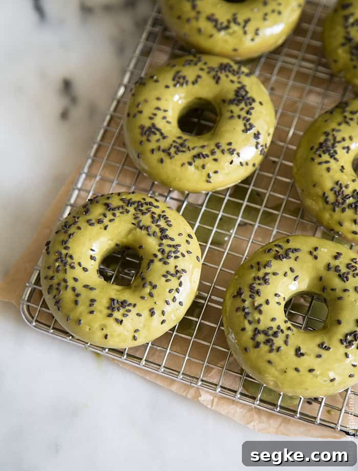 Black Sesame Matcha Doughnuts (baked)