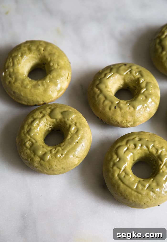 Black Sesame Matcha Doughnuts (baked)