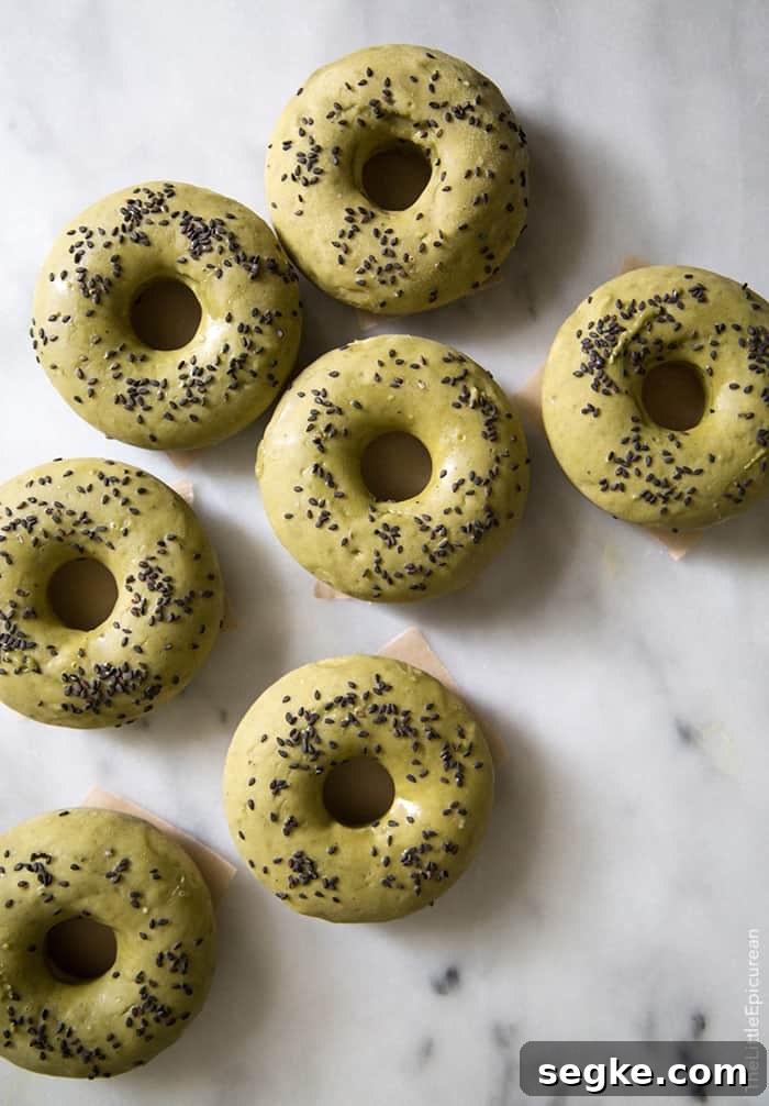 Black Sesame Matcha Doughnuts (baked)