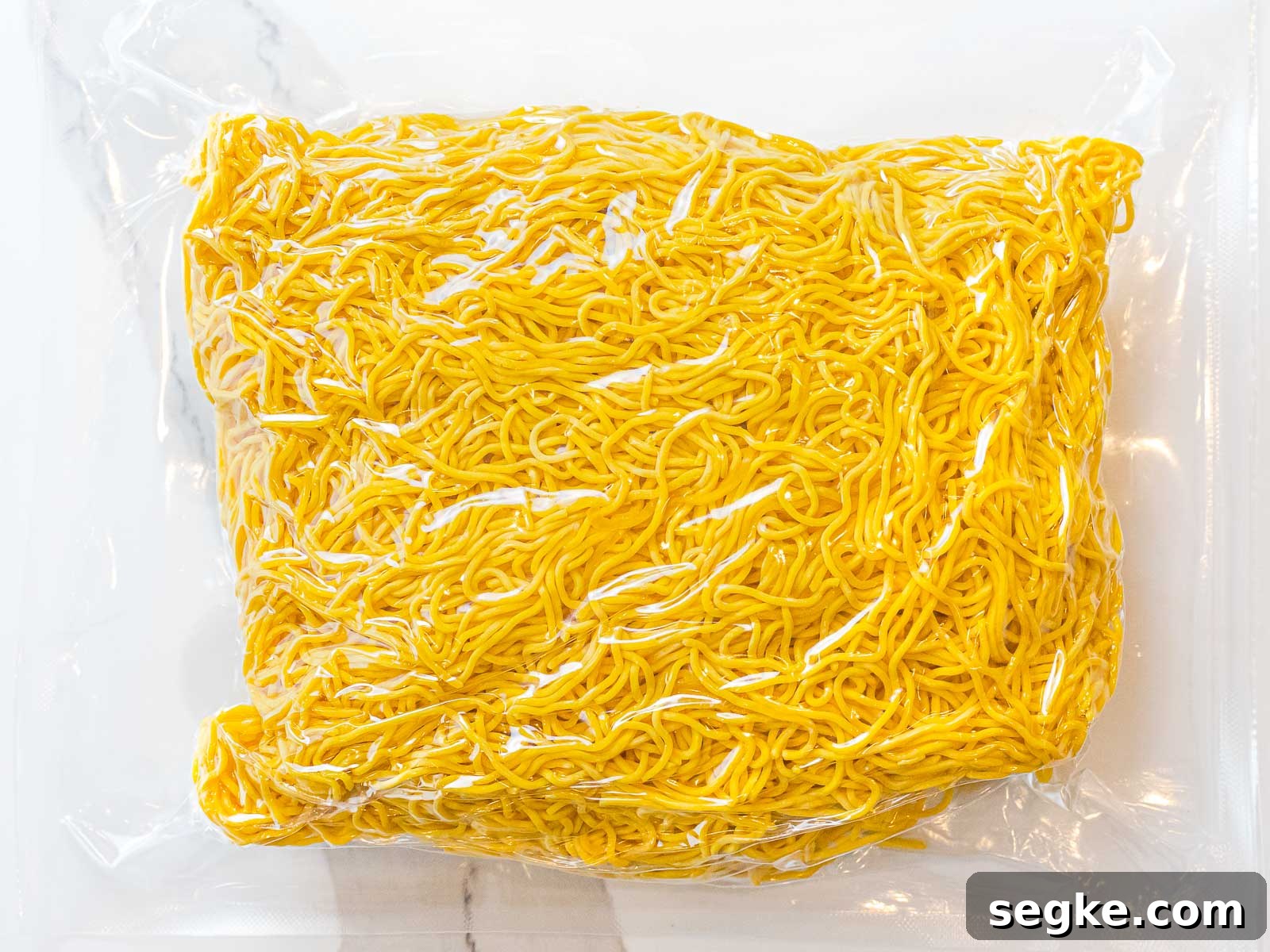 chow mein noodles packaged in plastic