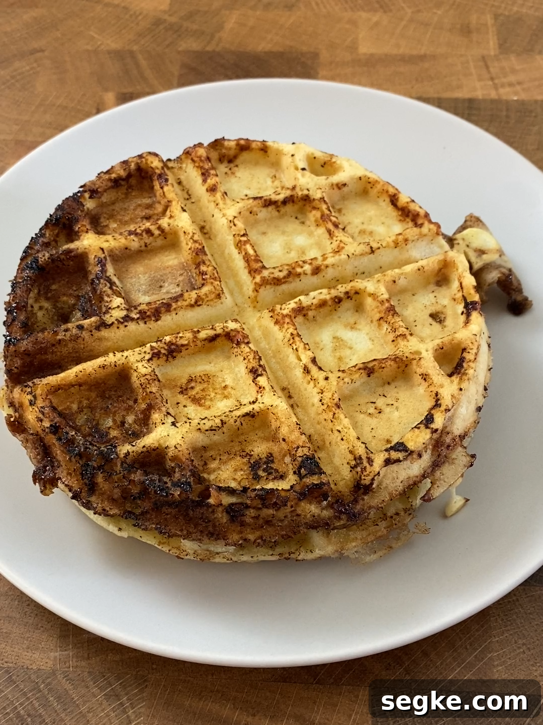 Cinnamon Roll Waffle with cream cheese frosting