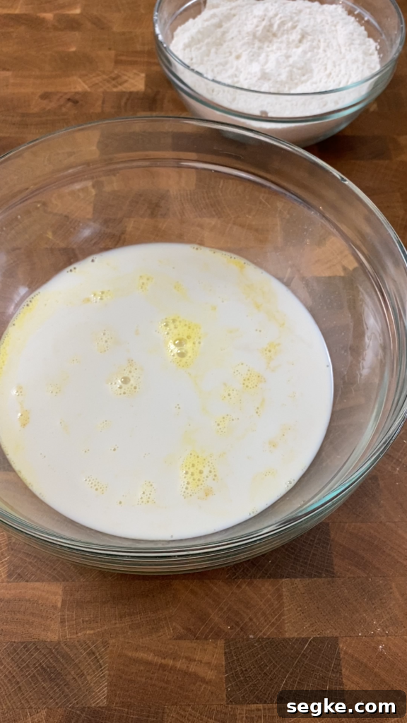 Waffle batter and mixing bowl