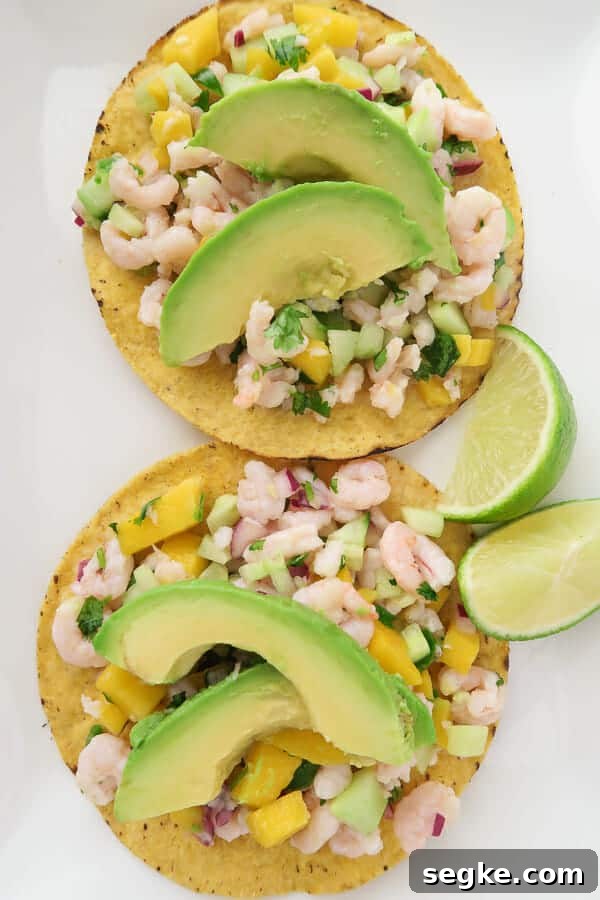 Shrimp Ceviche with Mango and Cucumber Recipe 5 Easy Shrimp Ceviche with mango and cucumber served on tostadas