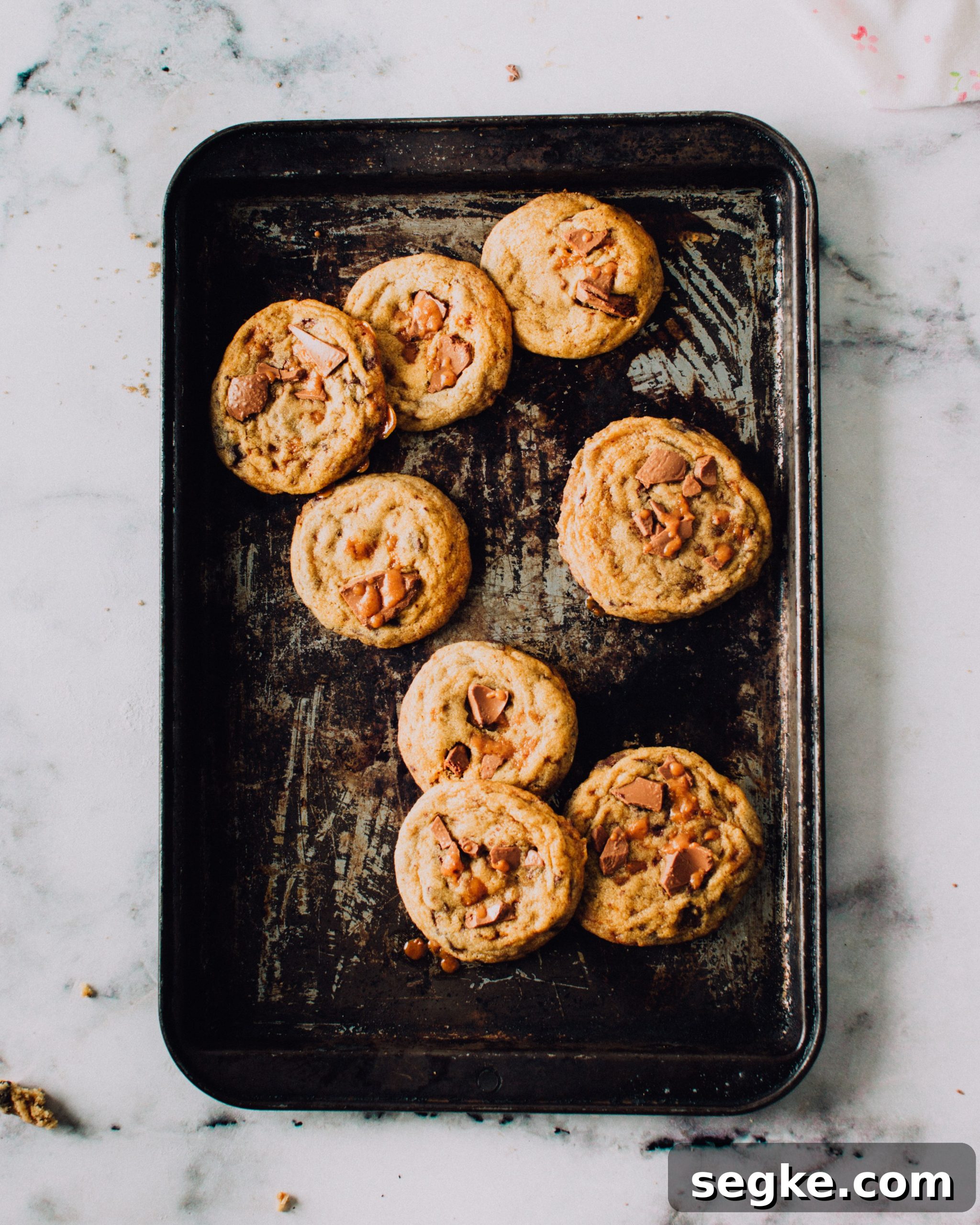 Cookies cooling on a tray