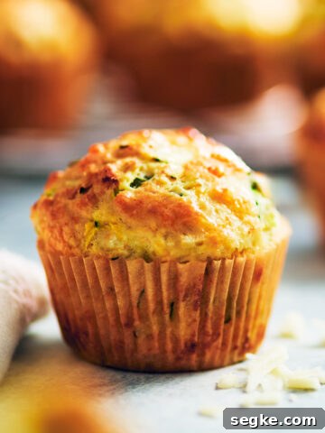 Savory Zucchini Muffin with cheese.