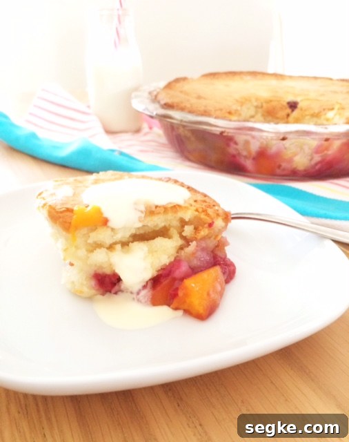 Peach and Raspberry Cobbler