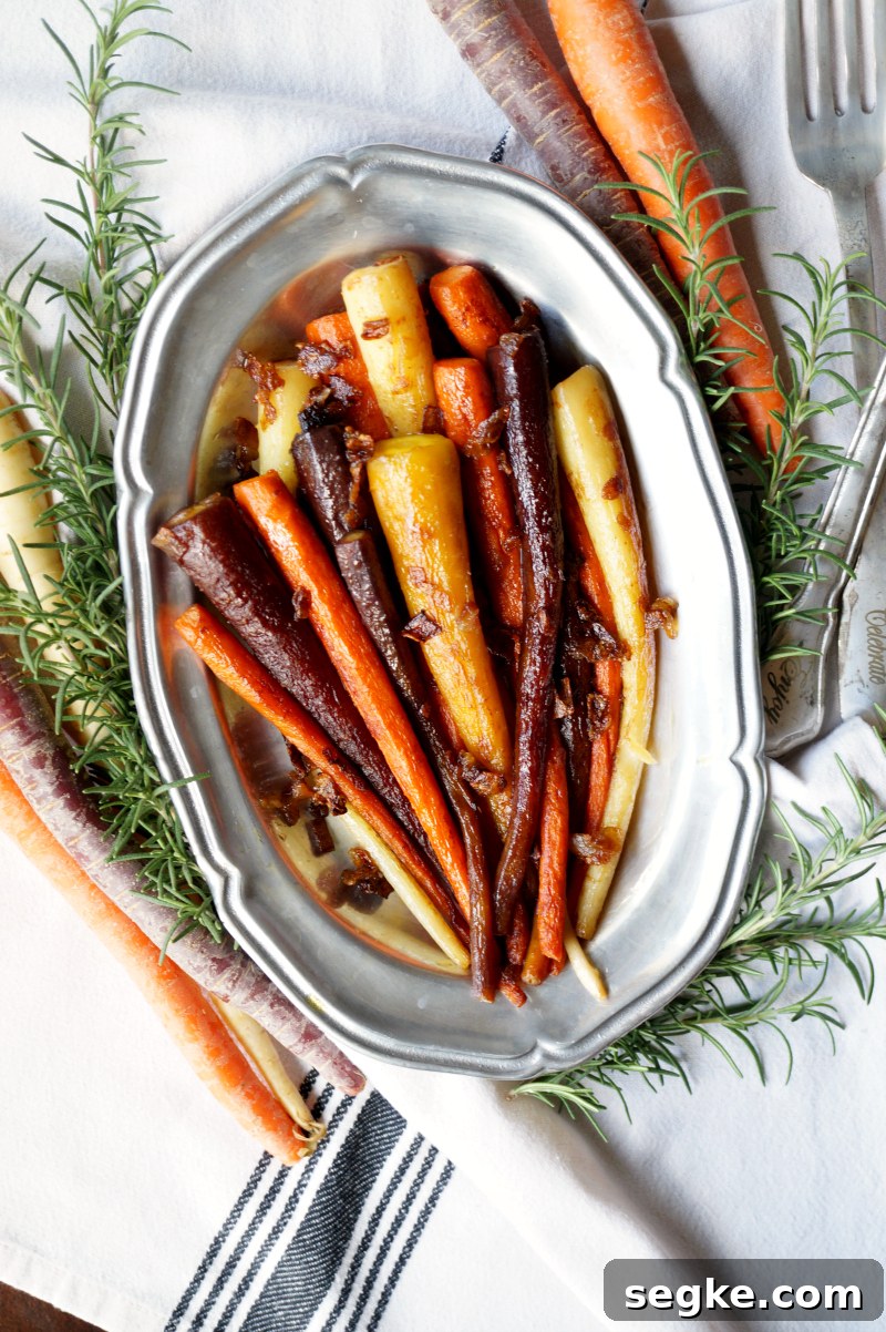 stovetop rainbow carrots with caramelized onions | The Baking Fairy
