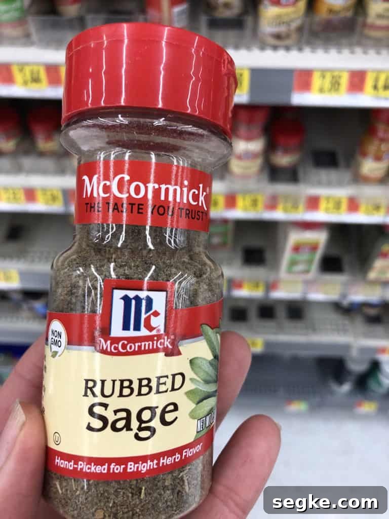 Two Holiday Recipes with a Modern Twist 3 Rubbed sage in a jar.