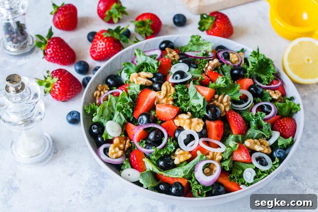 Kale Berry Salad and Citrus Vinaigrette