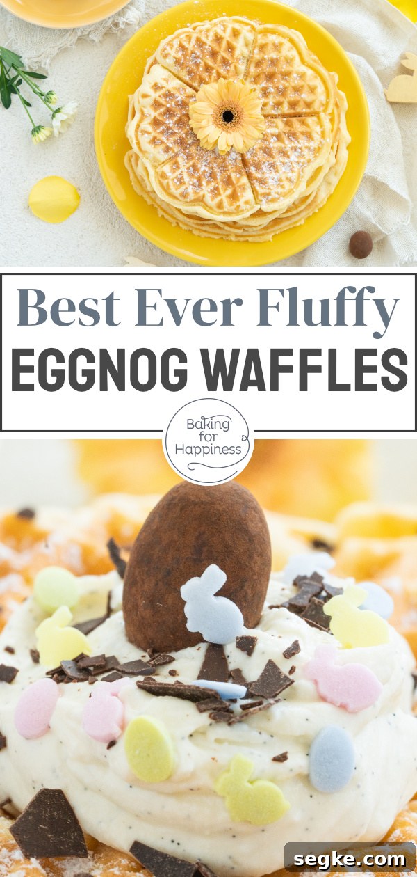 Wonderfully fluffy waffles with eggnog. The dough has quite a fine consistency and a subtle liqueur aroma.