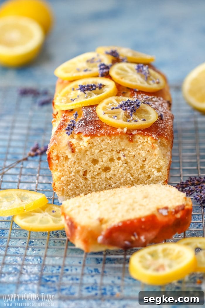 Lemon Lavender Loaf Recipe 2 Breshly baked Lemon Lavender Loaf Cake