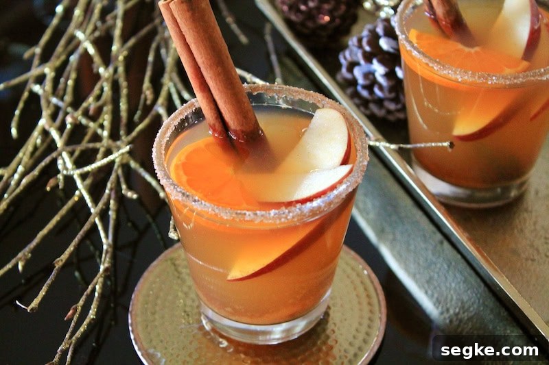 hot christmas drinks with apple cider and bourbon