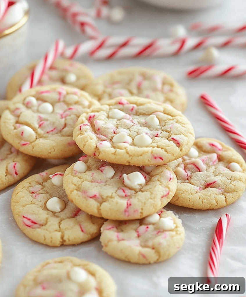 Baked White Chocolate Peppermint Cookies