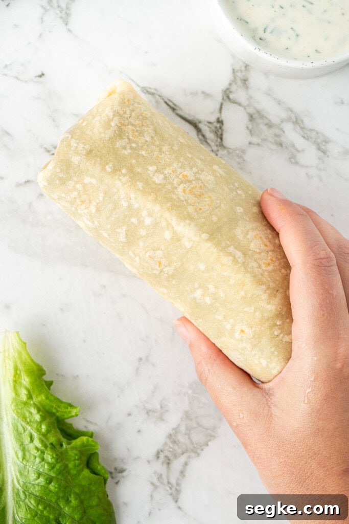 The rolled up wrap.