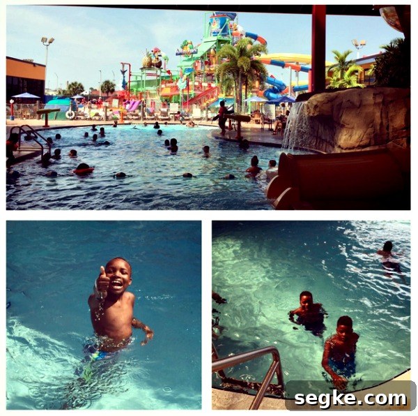 Family enjoying the water park at Coco Key