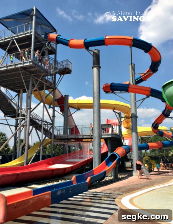 Large water slide at Coco Key Water Resort