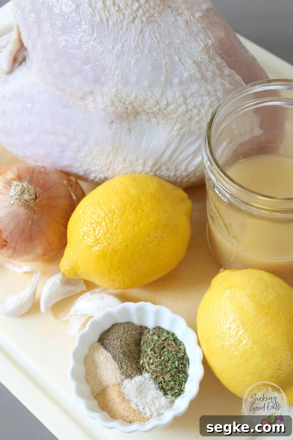 Ingredients needed for making slow cooker turkey breast.
