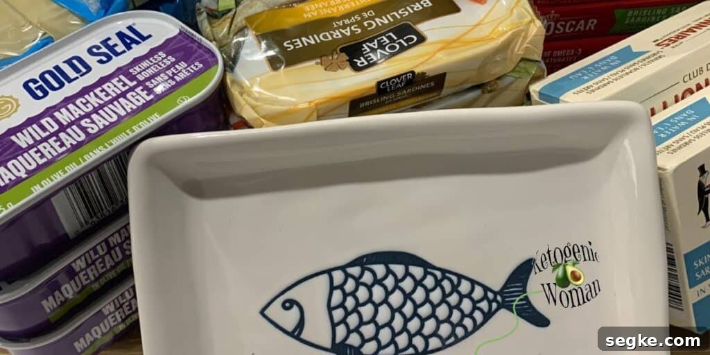 Cute Sardine Plate with cans of sardines