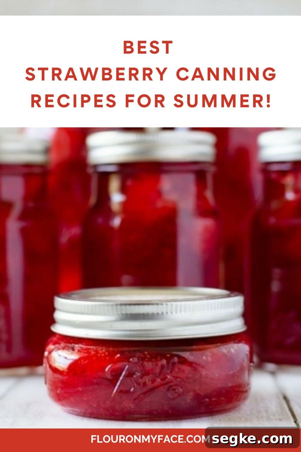 How to Can Strawberries: Recipes and Canning Tips 3 Strawberry pie filling in canning jars.