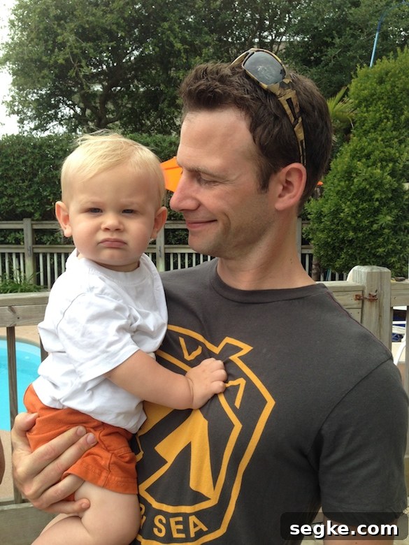 Uncle Joel meeting baby Simon for the first time