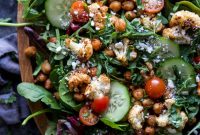 Smoky Roasted Cauliflower and Chickpea Salad